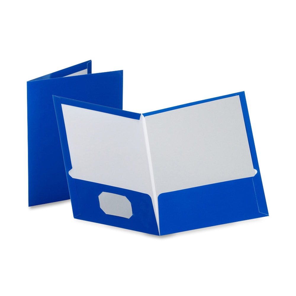 Oxford Laminated Twin-Pocket Folders, 8 1/2in x 11in, Blue, Box Of 25 (Min Order Qty 2) MPN:51701EE