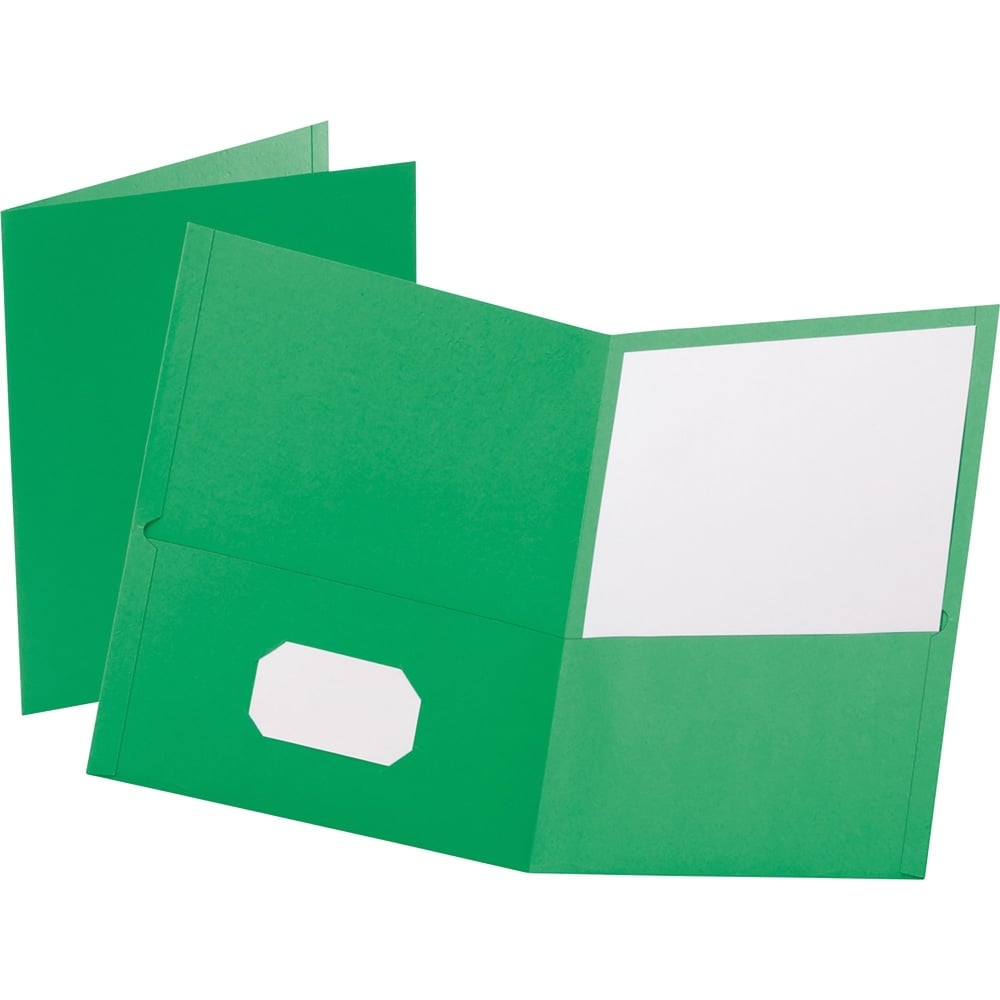 Oxford Twin-Pocket Portfolios, 8 1/2in x 11in, Green, Pack Of 25 (Min Order Qty 5) MPN:57503