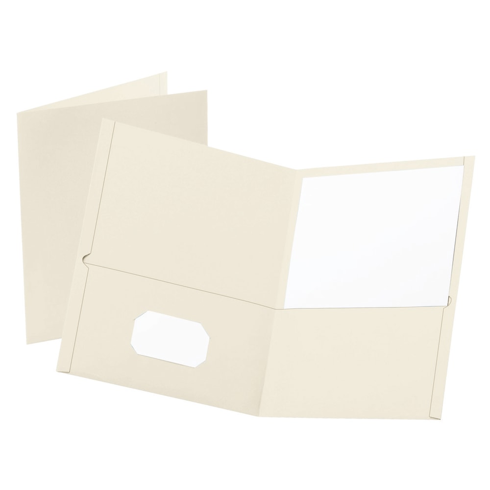 Oxford Twin-Pocket Portfolios, 8 1/2in x 11in, White, Pack Of 25 (Min Order Qty 5) MPN:57504