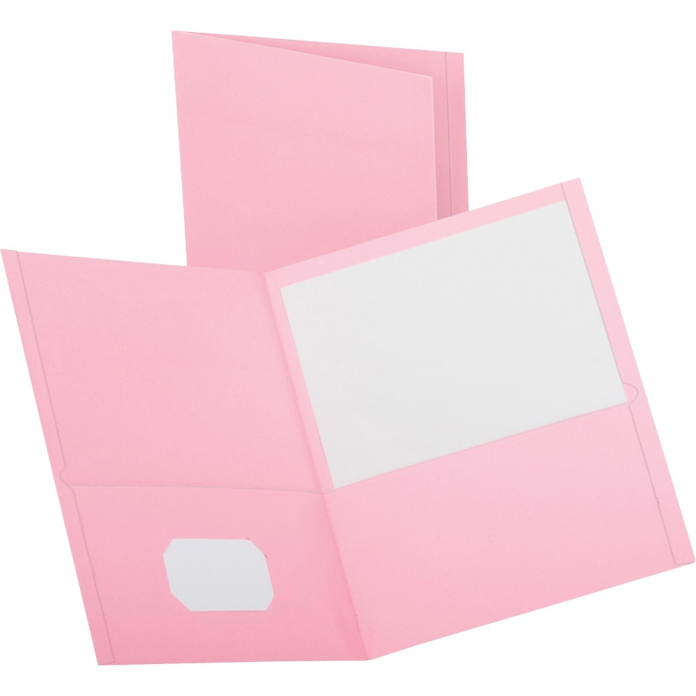 Oxford Twin-Pocket Portfolios, 8 1/2in x 11in, Pink, Pack Of 25 (Min Order Qty 5) MPN:57568