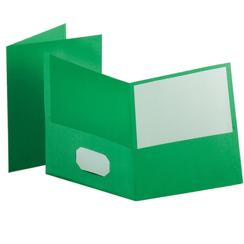 Oxford Twin-Pocket Portfolios, Green, Pack Of 10 (Min Order Qty 13) MPN:57573