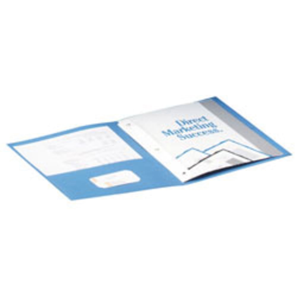 Oxford Twin-Pocket Portfolio With Fasteners, 8 1/2in x 11in, Light Blue, Pack Of 25 (Min Order Qty 3) MPN:57701