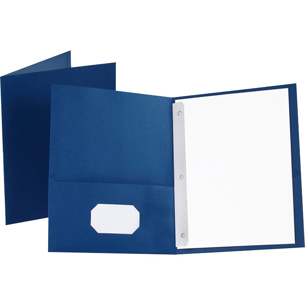 Oxford Twin-Pocket Portfolio With Fasteners, 8 1/2in x 11in, Blue, Pack Of 25 (Min Order Qty 3) MPN:57702