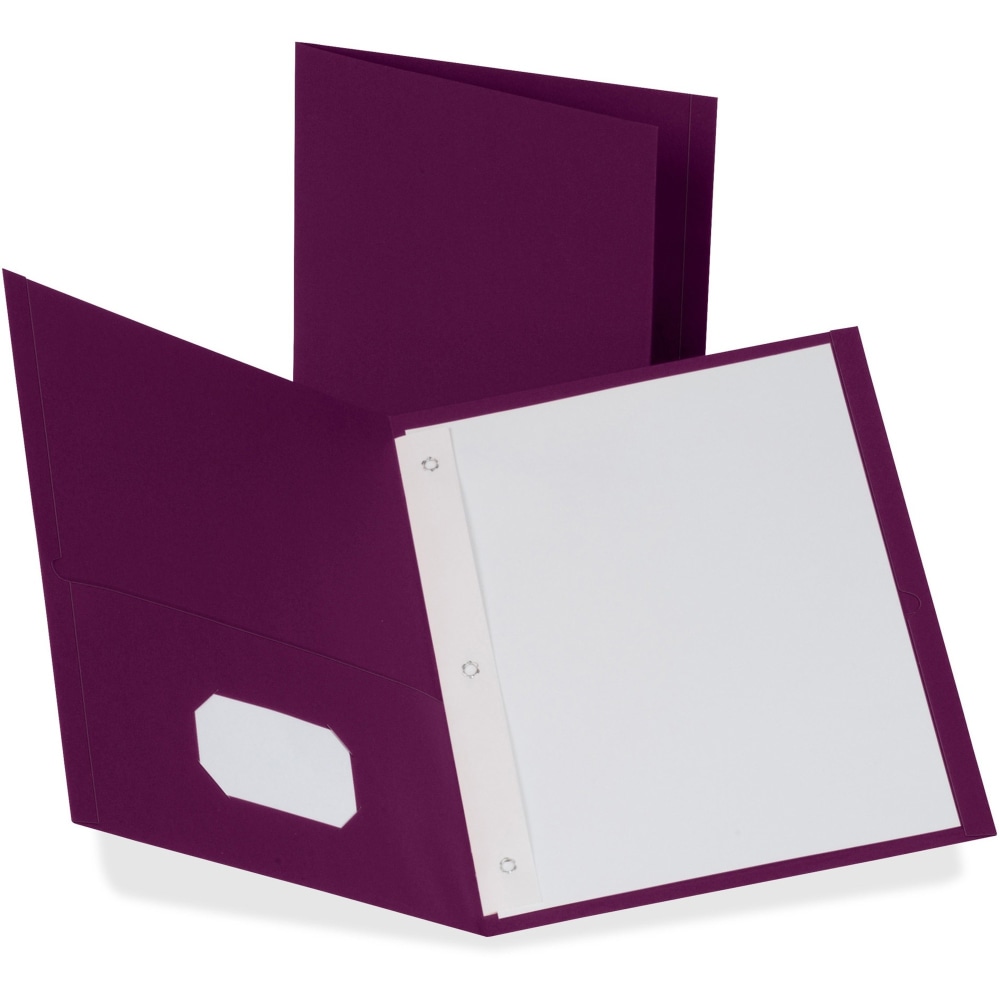 Oxford Twin-Pocket Portfolio With Fasteners, 8 1/2in x 11in, Burgundy, Pack Of 25 (Min Order Qty 3) MPN:57757