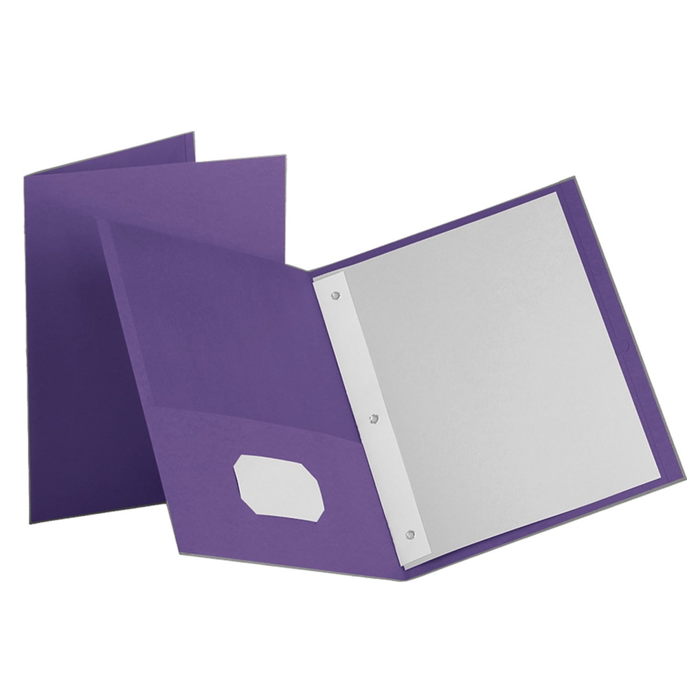 Oxford Twin-Pocket Portfolio With Fasteners, Purple, Pack Of 10 (Min Order Qty 6) MPN:57783