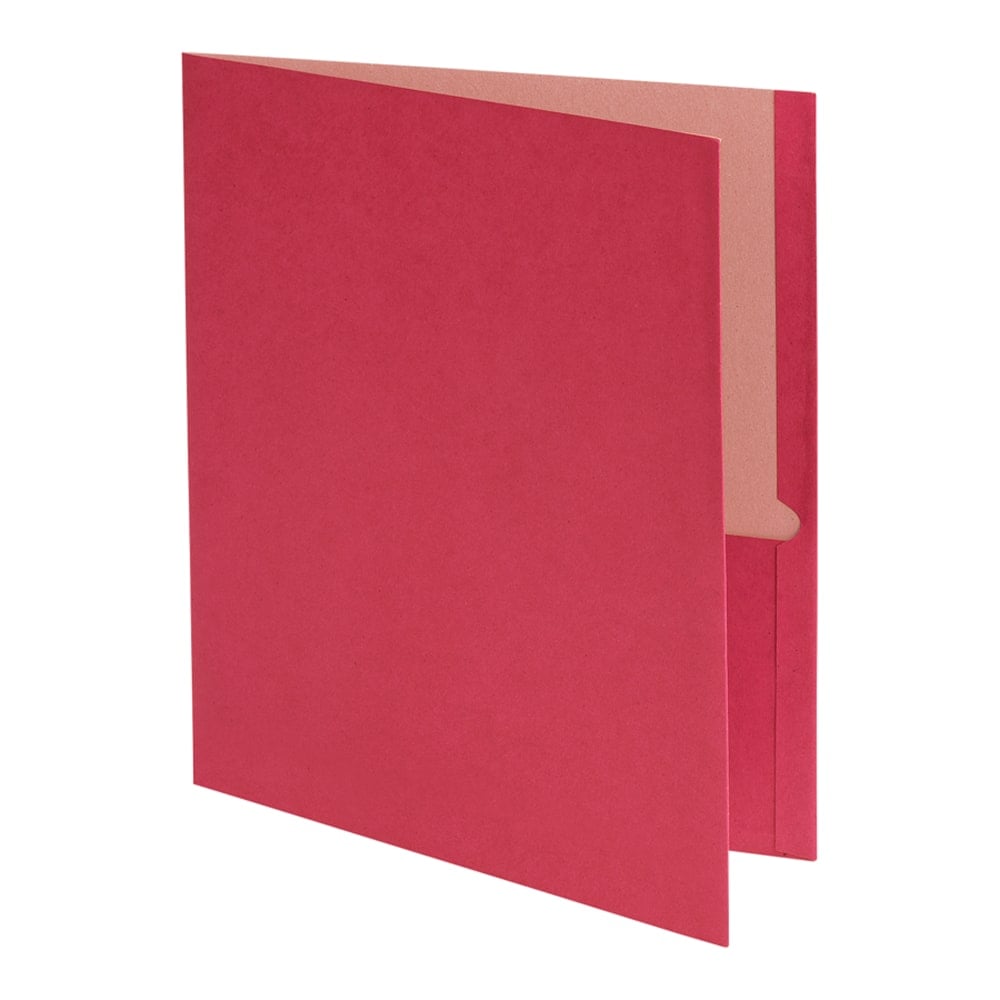 Earthwise by Oxford Twin-Pocket Folder, 95% Recycled, Red, Box Of 25 (Min Order Qty 4) MPN:78511