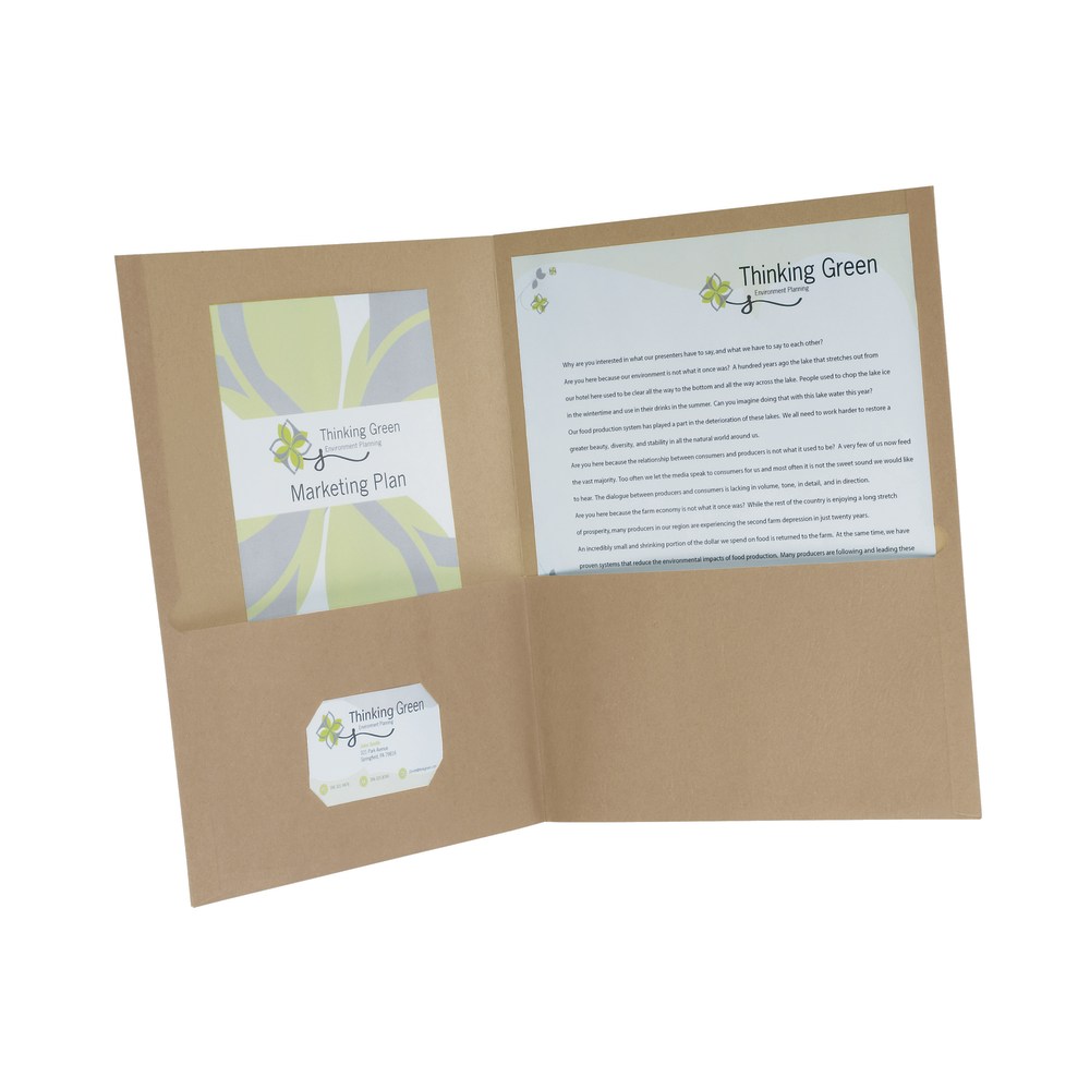 Earthwise By Oxford Twin-Pocket Folders, 8 1/2in x 11in, 95% Recycled, Natural, Pack Of 25 (Min Order Qty 3) MPN:78542