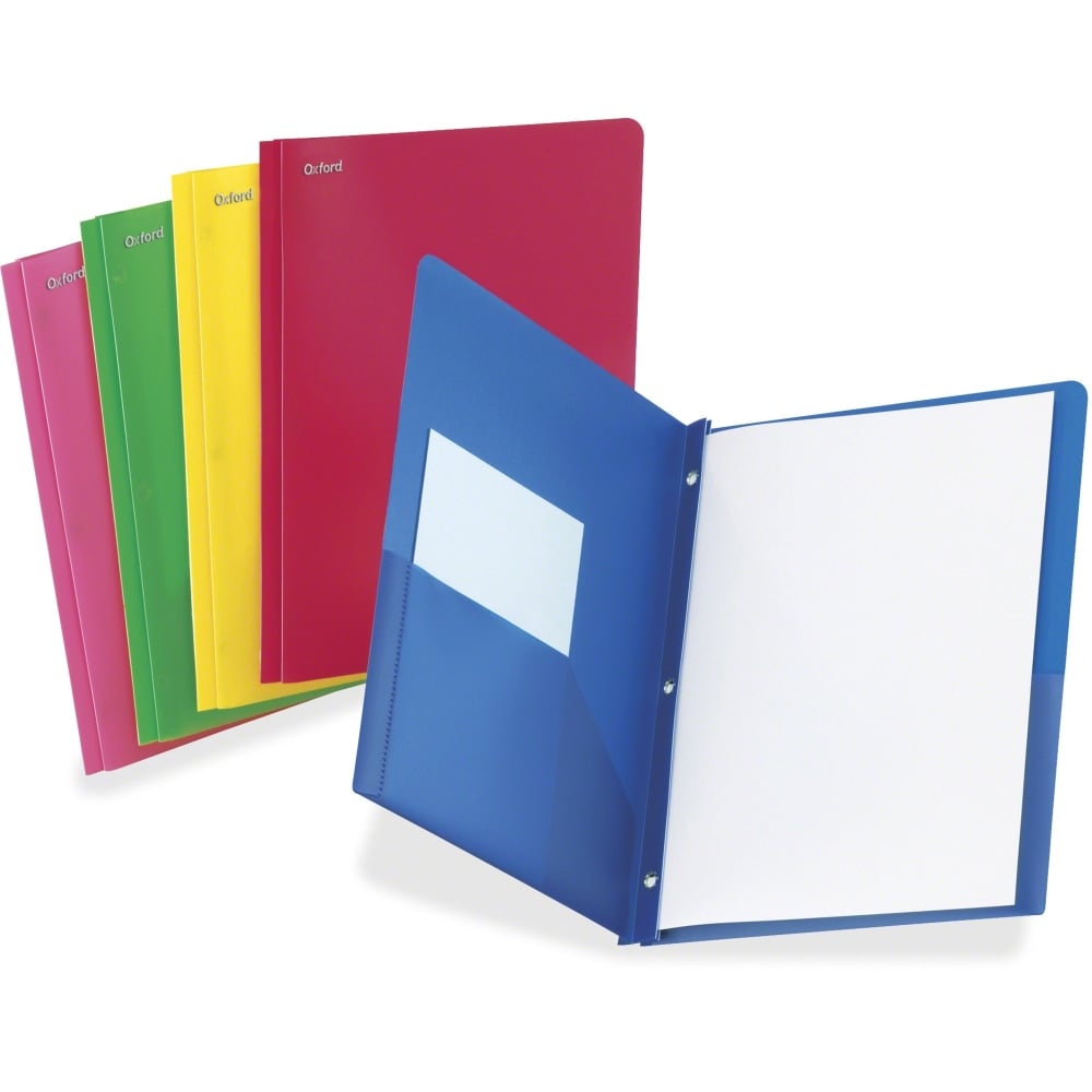 TOPS Oxford Translucent Poly Twin-Pocket Folders, Letter Size, Assorted Colors, Box Of 25 Folders (Min Order Qty 2) MPN:99811