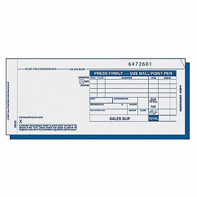 Credit Card Sales Slips 3-Part PK100 MPN:TOP38538