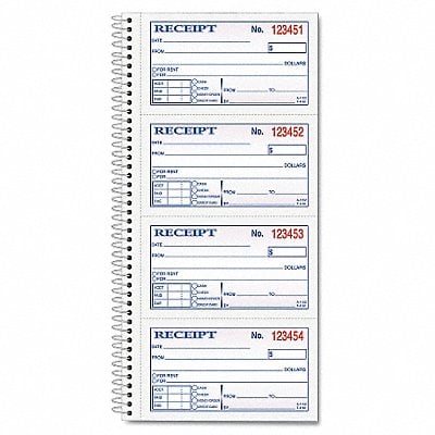 Money/Rent Receipt Book 2-Part Carbonles MPN:TOP4161