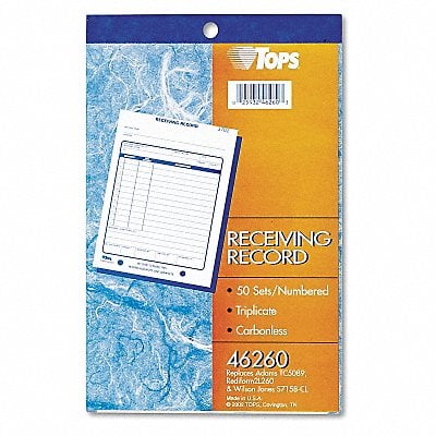 Receiving Record Book 3-Part Carbonless MPN:TOP46260