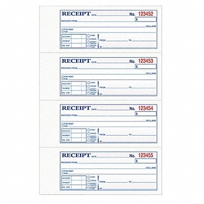 Money/Rent Receipt Books 2-Part Crbnless MPN:TOP46806