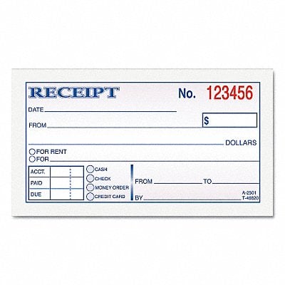 Money/Rent Receipt Book 2-Part Carbonles MPN:TOP46820