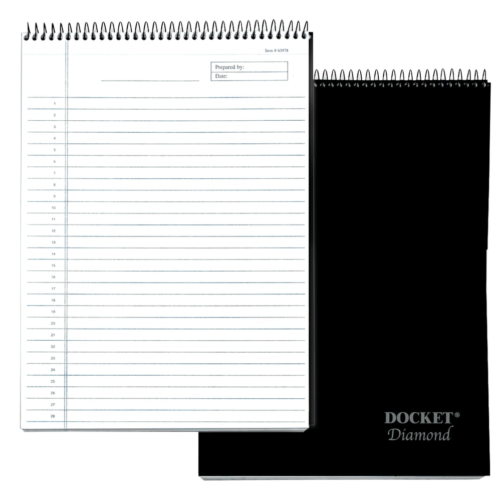 TOPS Docket Diamond 100% Recycled Wirebound Planner, 8 1/2in x 11 3/4in, 1 Subject, Legal Ruled, 60 Sheets, White (Min Order Qty 3) MPN:63978