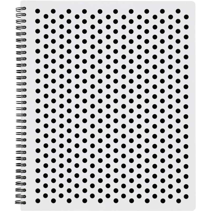 TOPS Polka Dot Design Double Wire Spiral Notebook, 11in x 9in, Black Polka Dot (Min Order Qty 3) MPN:69734