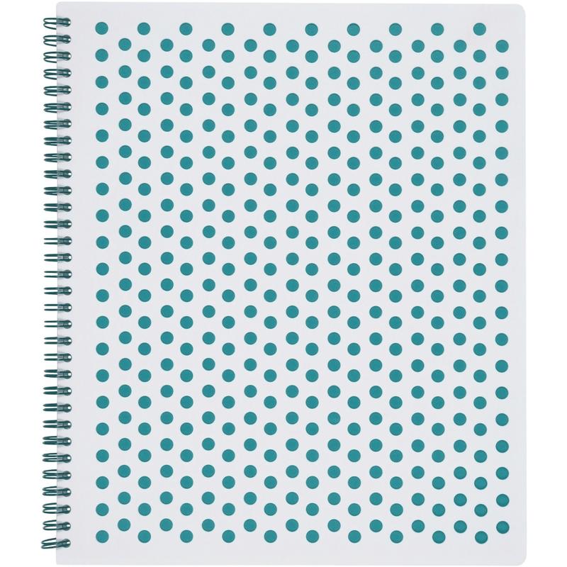 TOPS Polka Dot Design Double Wire Spiral Notebook, 11in x 9in, Teal Polka Dot (Min Order Qty 3) MPN:69735