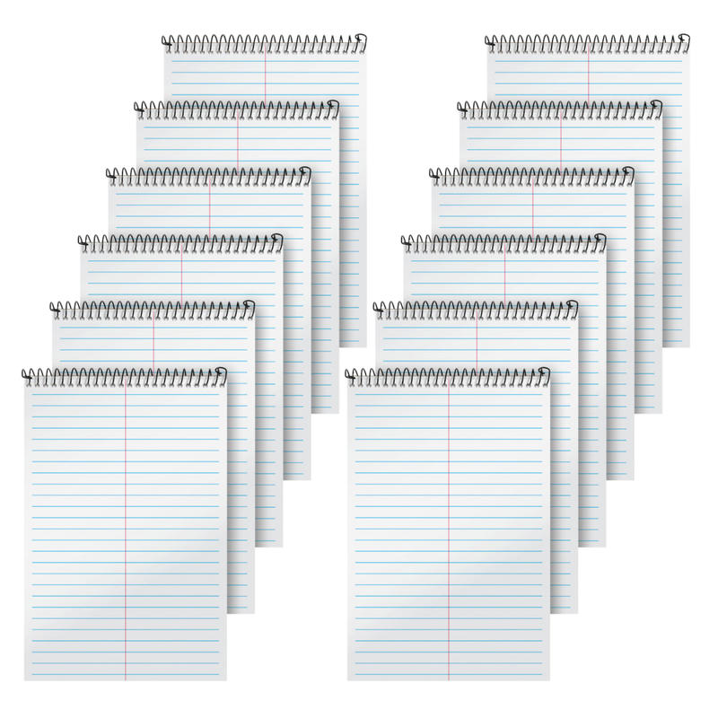 TOPS Second Nature Steno Books, 6in x 9in, Gregg Ruled, 80 Sheets, White, Pack Of 12 (Min Order Qty 3) MPN:74688