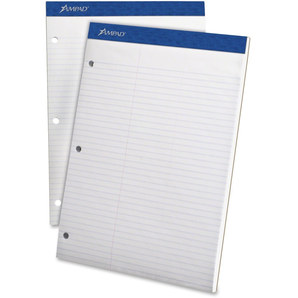 Ampad Evidence Dual Pad, 8 1/2in x 11 3/4in, Law Ruled, 50 Sheets, White (Min Order Qty 6) MPN:20345