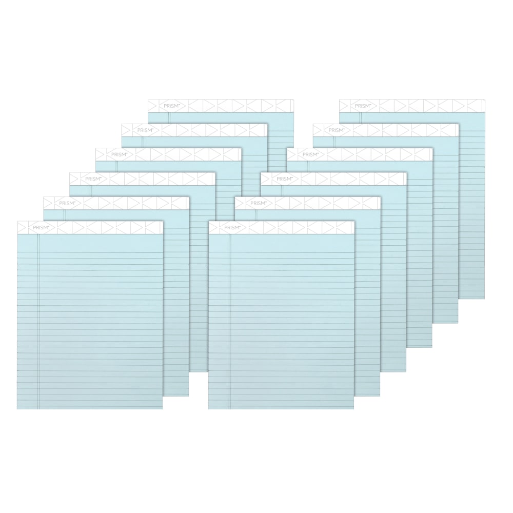 TOPS Prism+ Color Writing Pads, 8 1/2in x 11 3/4in, 100% Recycled, Legal Ruled, 25 Sheets, Blue, Pack Of 12 Pads (Min Order Qty 3) MPN:63120