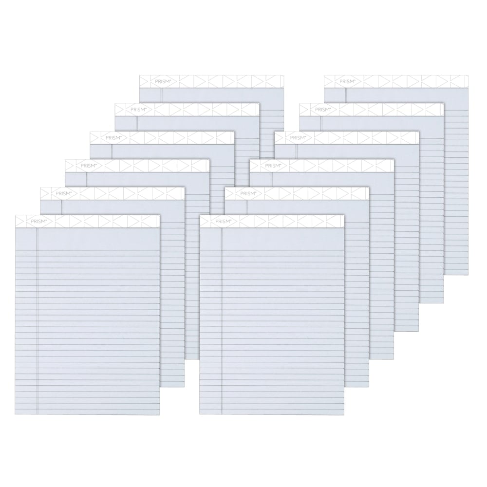 TOPS Prism+ Color Writing Pads, 8 1/2in x 11 3/4in, Legal Ruled, 50 Sheets, Gray, Pack Of 12 Pads (Min Order Qty 2) MPN:63160