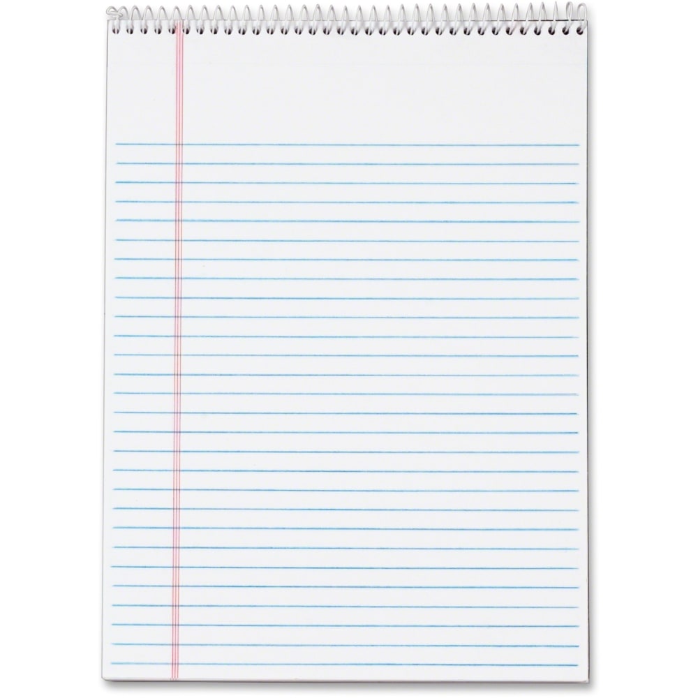 TOPS Docket Wirebound Legal Writing Pads - Letter - 70 Sheets - Wire Bound - 0.34in Ruled - 16 lb Basis Weight - 8 1/2in x 11in - 11in x 8.5in - White Paper - Perforated, Hard Cover, Stiff-back, Spiral Lock - 3 / Pack MPN:63633