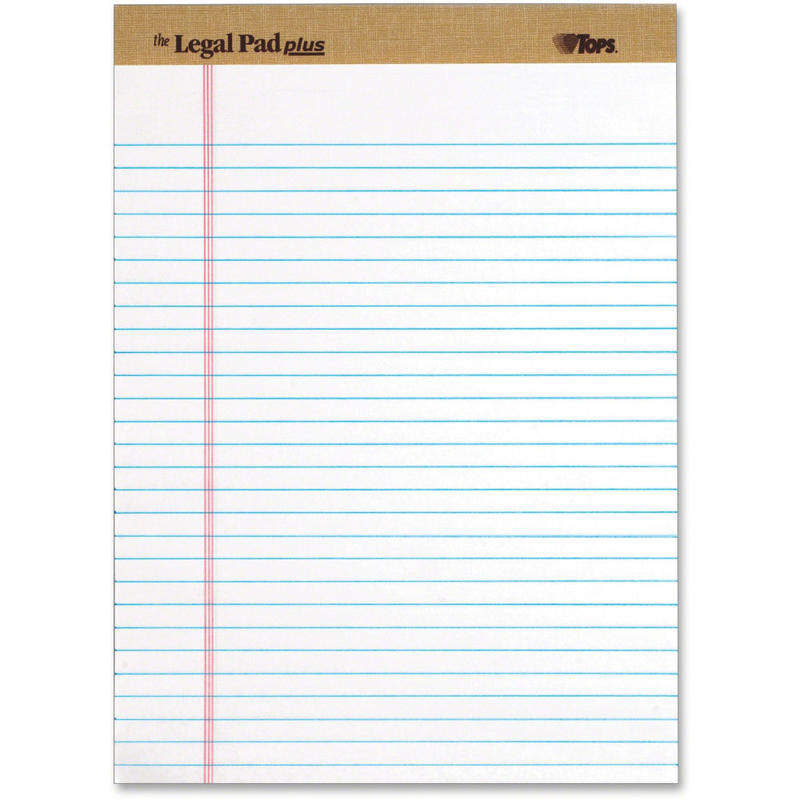 Tops The Legal Pad 71533 Notepad - 50 Sheets - Letter - 8 1/2in x 11in - White Paper - Perforated - 1 Dozen (Min Order Qty 2) MPN:71533