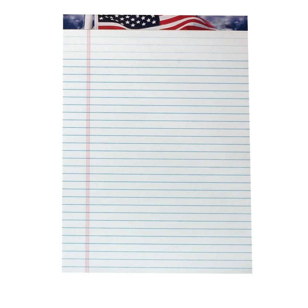 TOPS American Pride Writing Tablet, 8 1/2in x 11 3/4in, 16 Lb, Legal Rule, White, 50 Sheets Per Pad, Pack Of 12 Pads (Min Order Qty 2) MPN:75111