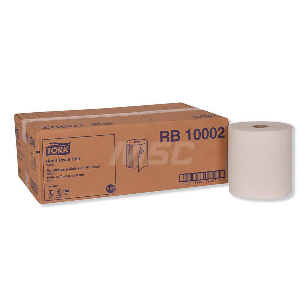 Paper Towels: Hard Roll, Roll, 1 Ply, Recycled Fiber, White MPN:TRKRB10002