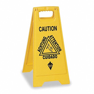 Floor Sign Yellow Polypropylene 24 in H MPN:2LEA8