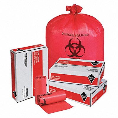 Biohazard Bags 33 gal Red PK250 MPN:31DK88