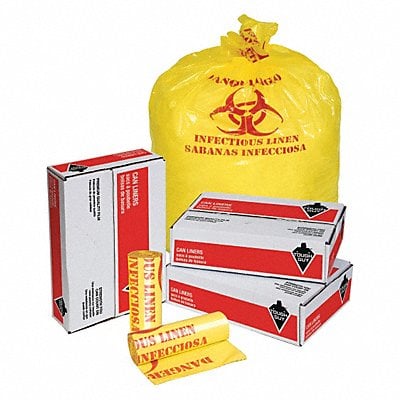 Biohazard Bags 45 gal Yellow PK100 MPN:31DL04