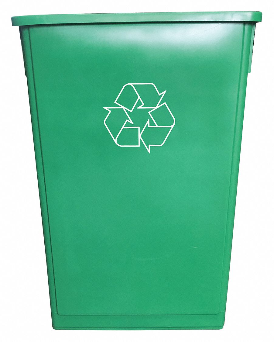 Trash Can Rectangular 23 gal Green MPN:10F626