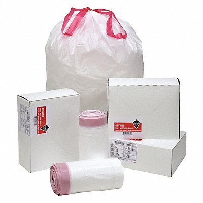 Trash Bag 13 gal White PK100 MPN:49YW58