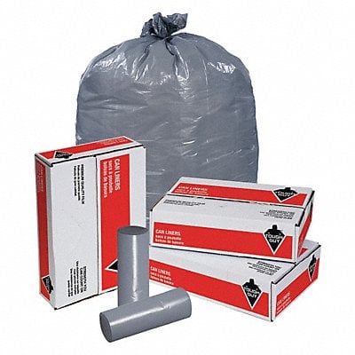 Trash Bags 55 gal Gray PK100 MPN:4YPA1