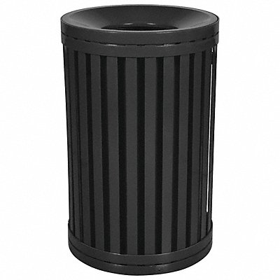 Trash Can 45 gal Black Steel MPN:22N330