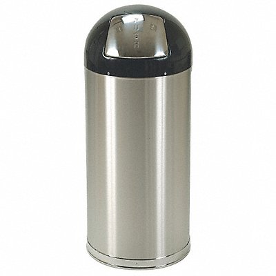 Trash Can Round 15 gal Silver MPN:4PGG2