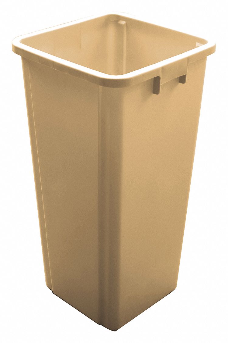 Trash Can Square 25 gal Beige MPN:5WYZ1