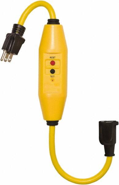 Plug-In GFCI Cord Set: 1.5' Cord, 15A, 125V MPN:30438018