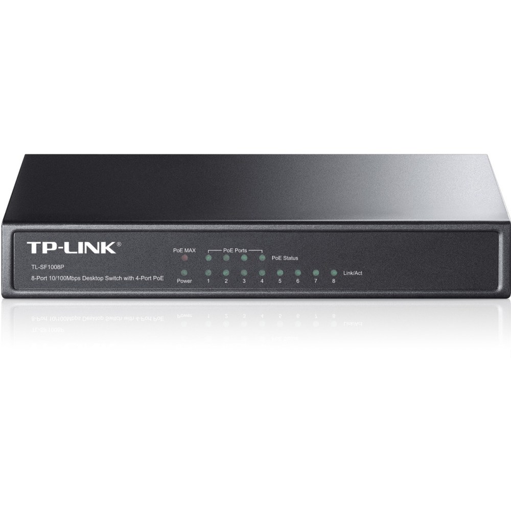 TP-LINK 8-Port 10/100Mbps Desktop Switch with 4-Port PoE (Min Order Qty 2) MPN:TL-SF1008P