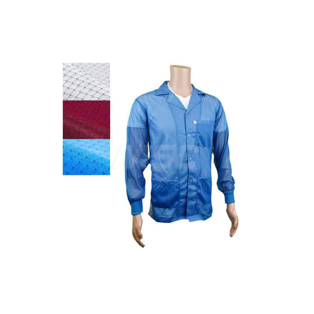 Smocks & Lab Coats, Garment Style: Smock , Material: Polyester , Size: 5X-Large , Color: Blue , Sleeve Length: 24  MPN:JKC8809LB