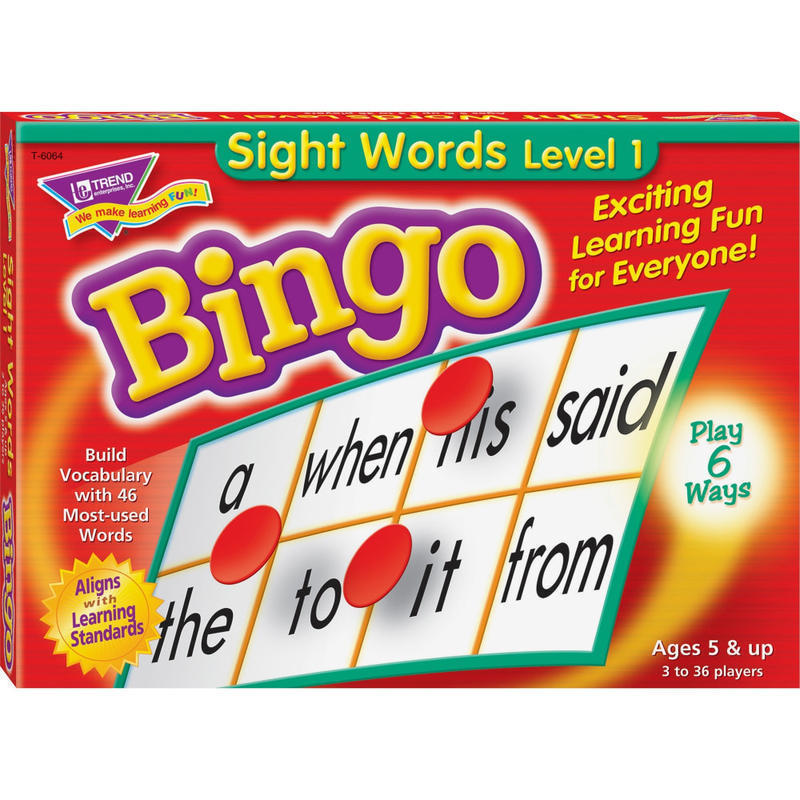 Trend Sight Words Bingo Game (Min Order Qty 4) MPN:T6064