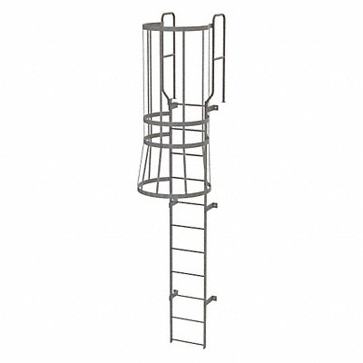 Fixed Ladder w/ Safety Cage Steel 10 ft. MPN:WLFC1211