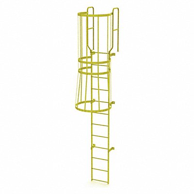 Ladder Steel WalkThru Fixed Cage 12-Rung MPN:WLFC1212-Y