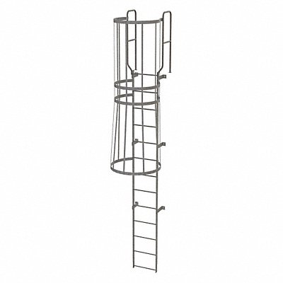 Fixed Ladder w/ Safety Cage Steel 12 ft. MPN:WLFC1213