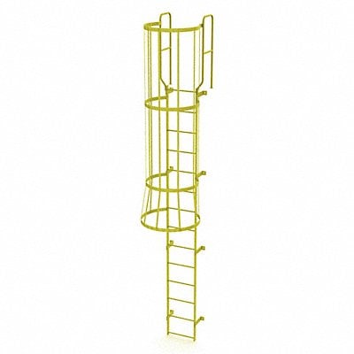 Ladder Steel WalkThru Fixed Cage 14-Rung MPN:WLFC1214-Y