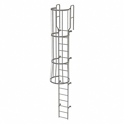 Fixed Ladder w/ Safety Cage Steel 14 ft. MPN:WLFC1215