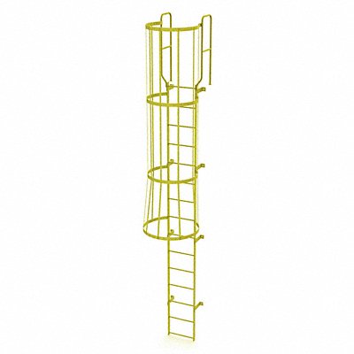 Ladder Steel WalkThru Fixed Cage 15-Rung MPN:WLFC1215-Y