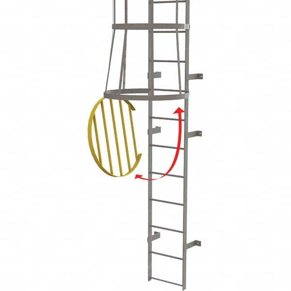 Ladder Accessories, Accessory Type: Door , For Use With: Tri-Arc Fixed Yellow Steel Cage Ladders  MPN:OPFS04-Y