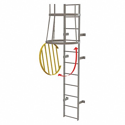 Ladder Fixed Steel Cage Door MPN:OPFS04-Y