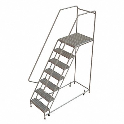 Rolling Ladder 7 Step Aluminum Ribbed MPN:WLAR107244-D4